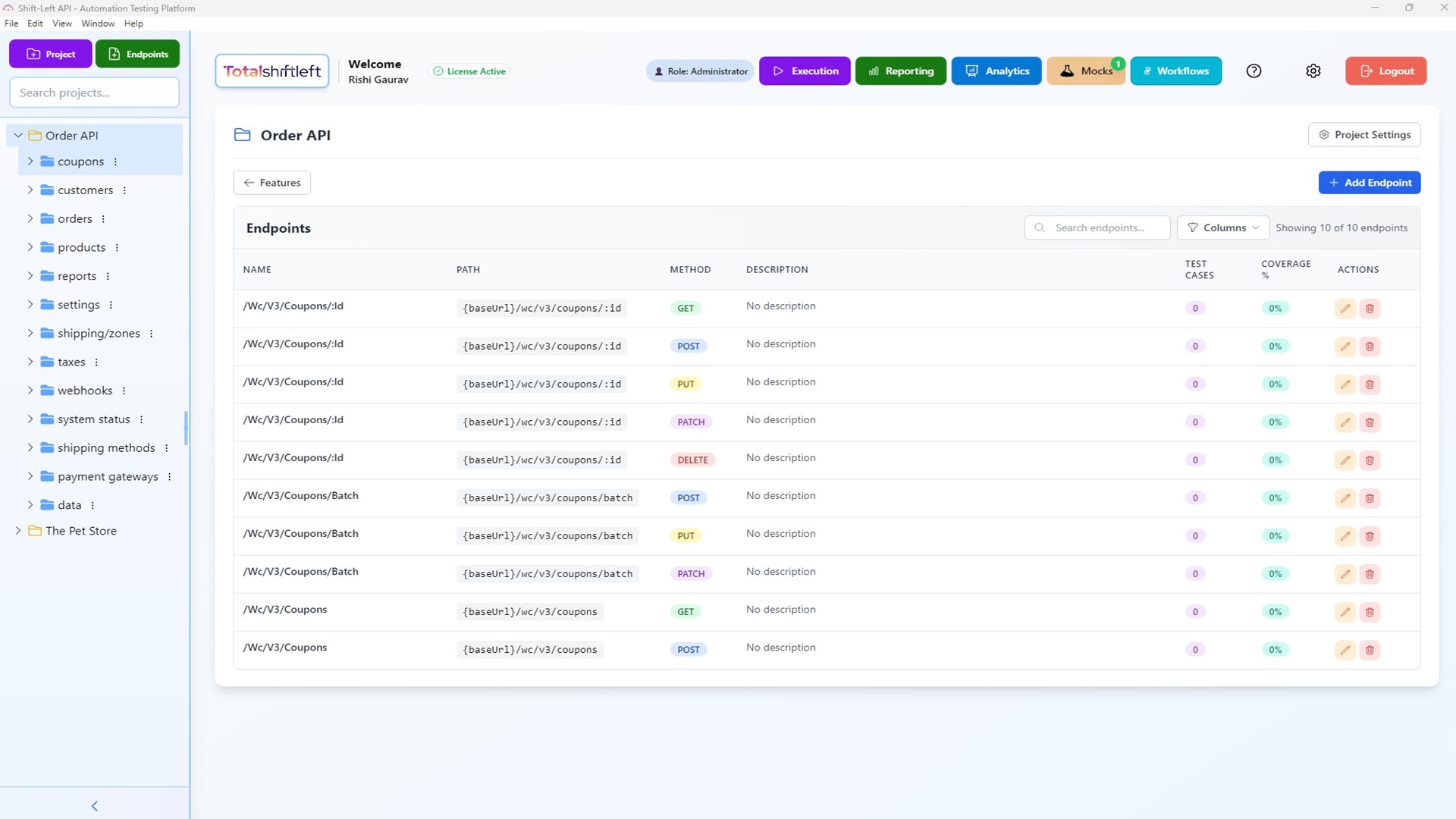 Import API to Project – OpenAPI/Swagger file upload or URL