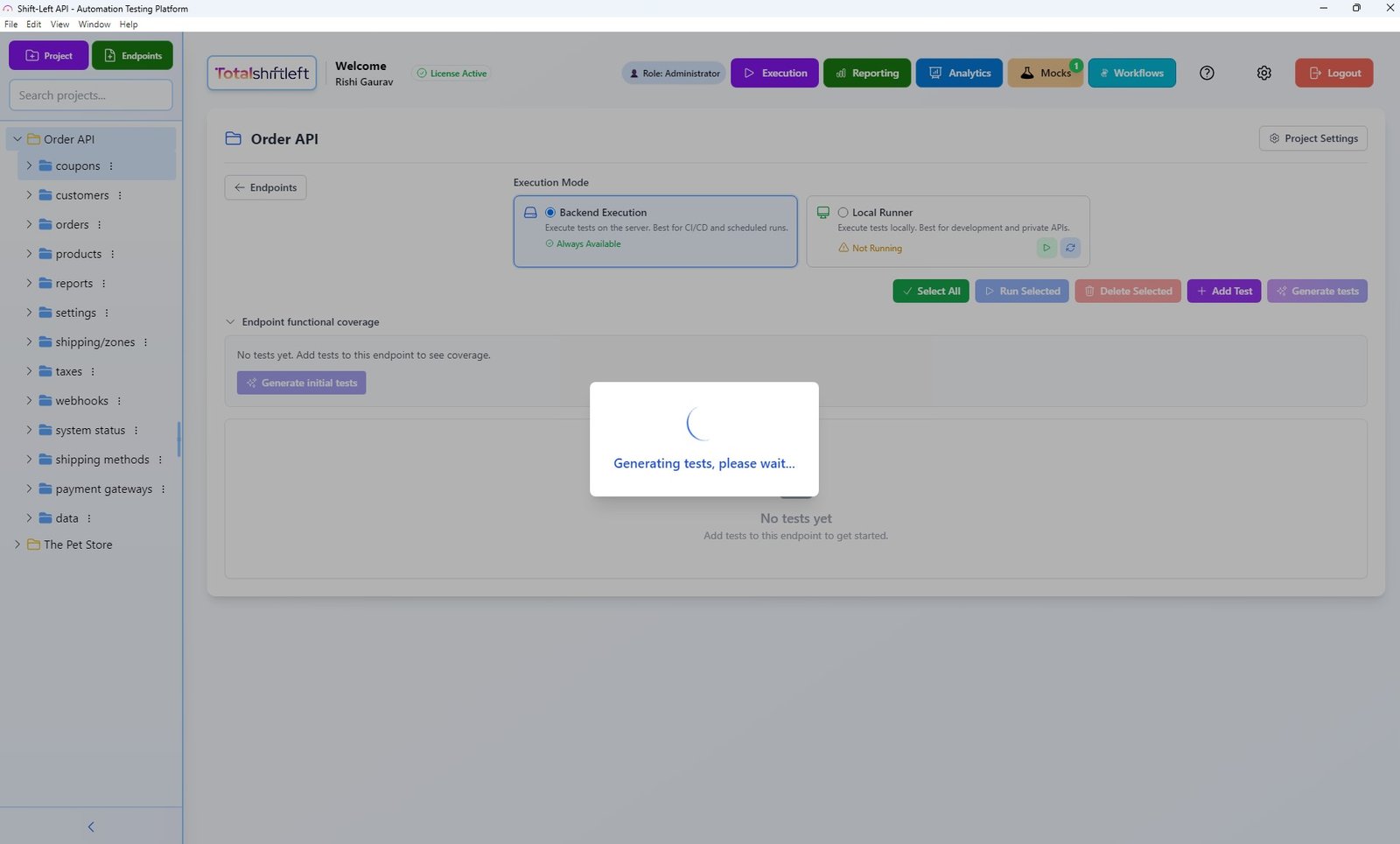 Total Shift Left generating tests from OpenAPI spec