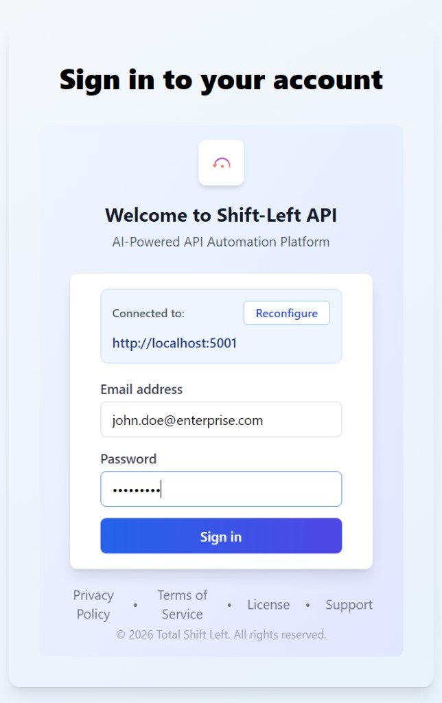 Sign in to your account – Email, Password, Sign in button