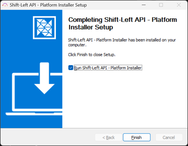 Completing Setup – Run Installer option and Finish